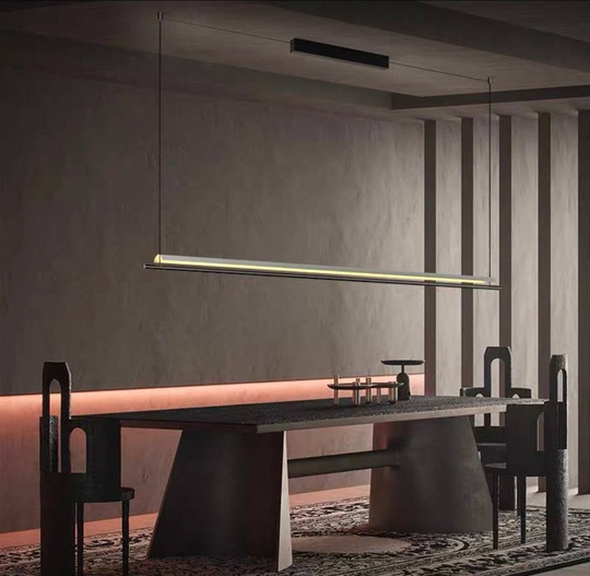 Люстра черная, белая Elystrin, металл, 120*13 см, светодиодная, LED