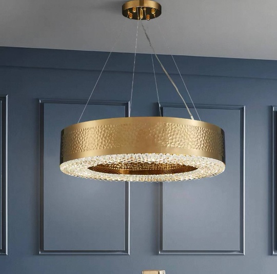 Светильник подвесной золотой Elquinox, металл, трос 65 см, 60*13 см, Е14