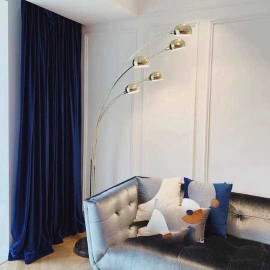 Торшер, черный, золото, Turrciu 120*185, Е14*5, металл, ПММА