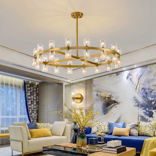 Люстра подвесная, медь, стекло, DINCAY 60*45, металл, G4.