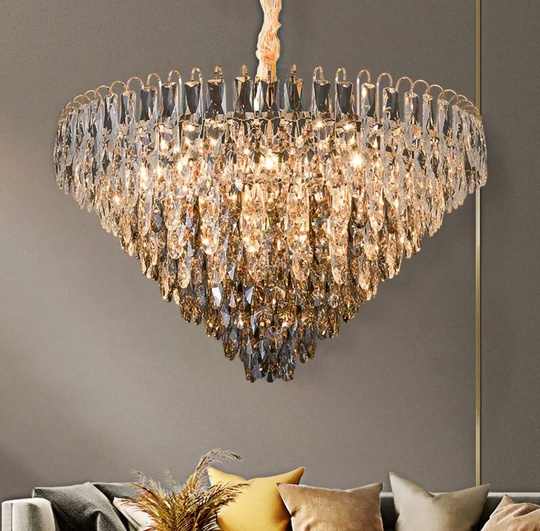 Люстра подвесная ERIM 50*31 золото, кристалл, металл, Е14.