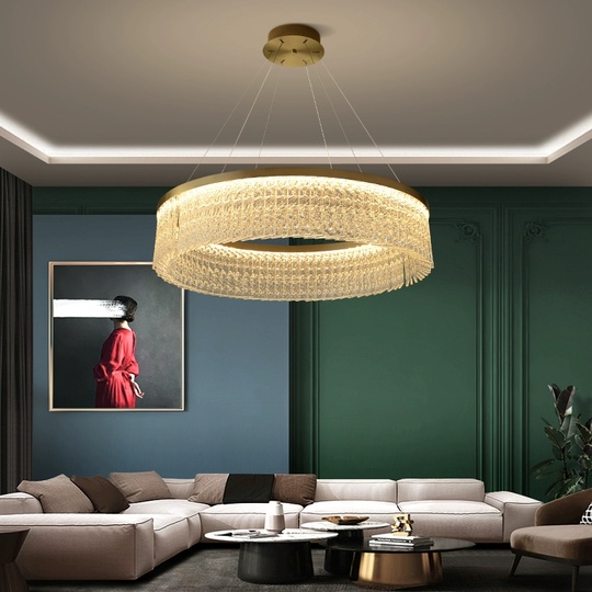 Люстра подвесная BONCUK 60*24 бронза, стекло, металл, LED.