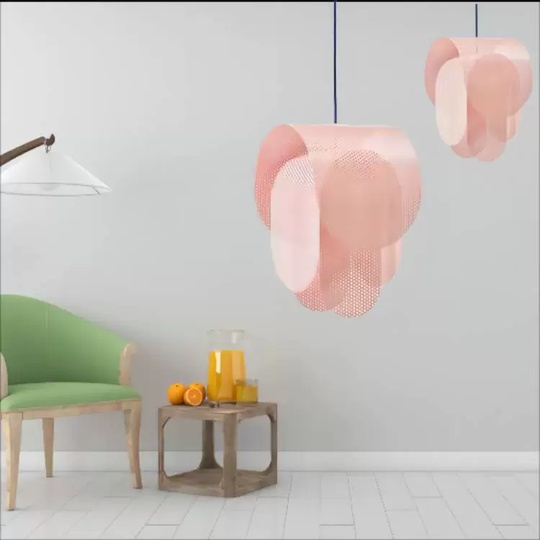 Светильник потолочный, розовый, Elixory, металл, 35*55 см, Е27
