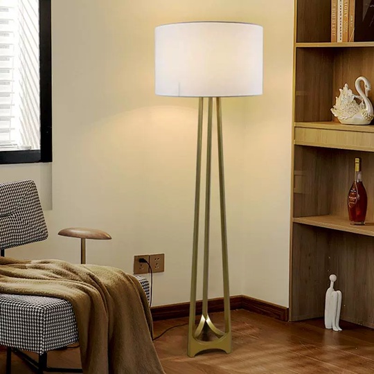 Торшер белый, бронза Neal 50*155, светодиодный, E27, металл, пластик