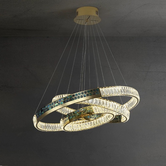 Люстра подвесная ASENA 80*100 бронза, кристалл, металл, LED.