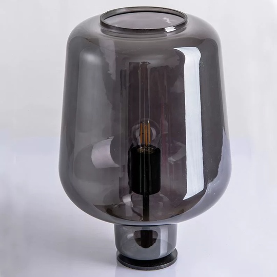 Настольная лампа FRANK 23*40, дымчатый пепел, стекло.