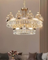 Подвесной светильник SULEYMAN 80*57, золотой, кристалл, металл,  LED.