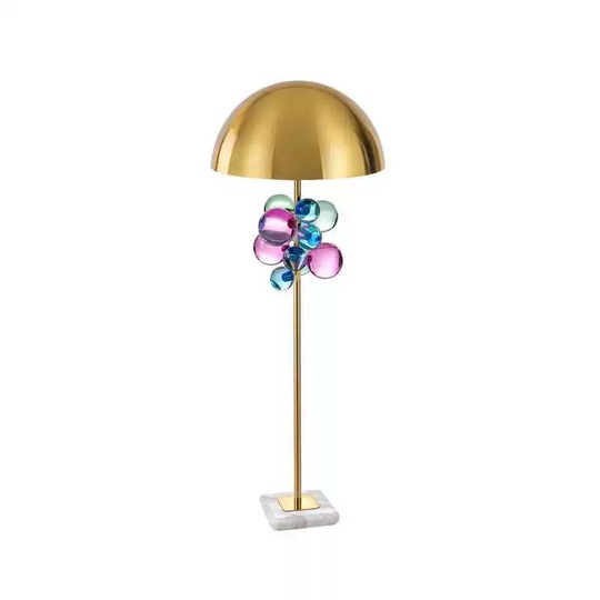 Торшер белый, золото Lume, 45*45*158 см, светодиодный, Е27, мрамор, 15 Вт