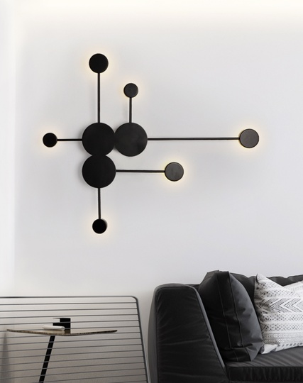 Настенный светильник - Бра DOTS BIG WALL, черный, LED, 18 Вт, 6 ламп