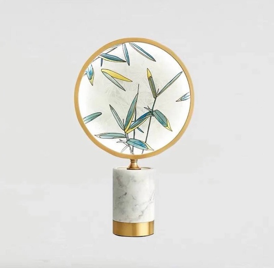 Настольная лампа ITARO 30*46, античная бронза, мрамор, медь.