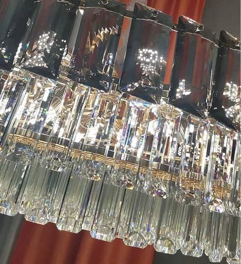 Люстра подвесная BINAY 60*24 золото, хрусталь, металл, E14.