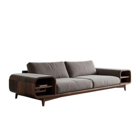 Прямой диван Fiona темный орех, ткань, 260*85*80 см