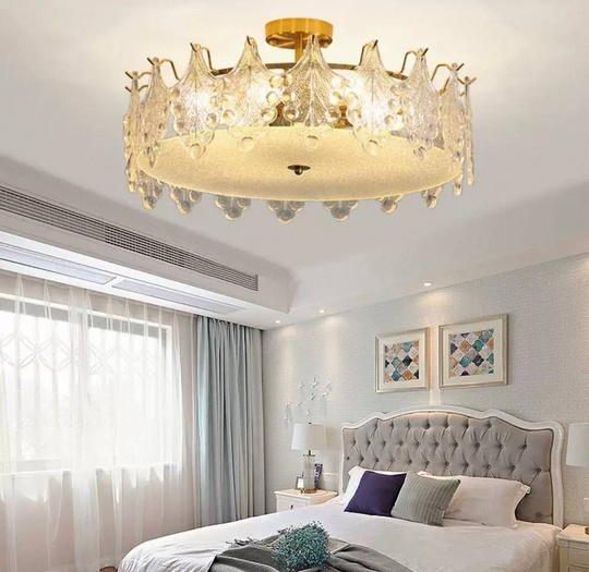 Люстра подвесная, медный, стекло, ANEMONE 60*20, металл, E14.