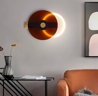 Настенный светильник, Бра, GEOFF 40*30, коричневый, металл, LED.