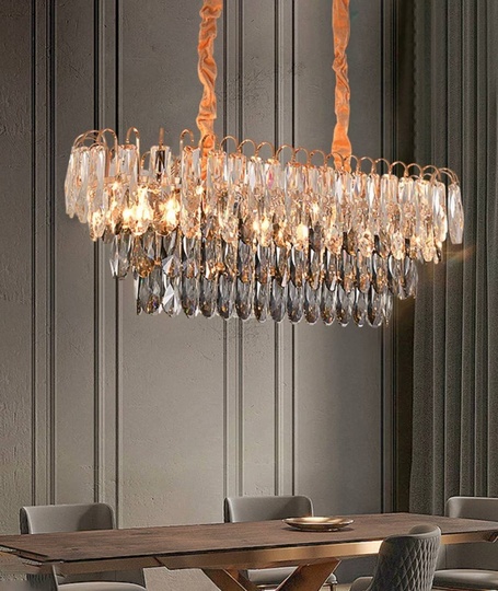 Люстра подвесная ERGE 80*30 дымчатый, стекло, металл, Е14.