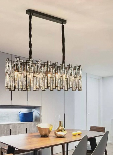 Люстра подвесная, черный, стекло, AYDOGAN 120*31, металл, E14.