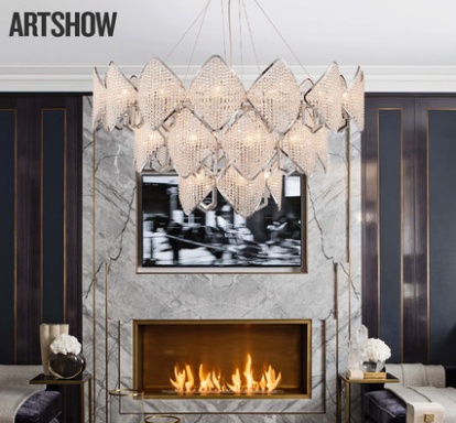 Дизайнерский светильник LED 52, 150*58 см, лампа накаливания, LED, железо, хрусталь, китайский