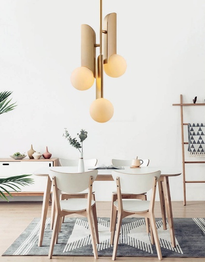 Подвесной светильник золото, 3 плафона. ANHENG - топ светильник подвесной, G9