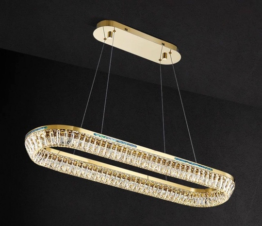 Люстра подвесная CANDAN 80*180 золотой, хрусталь, металл, LED.