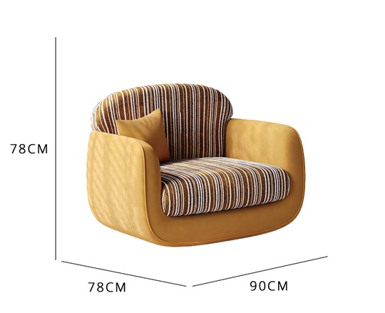 Кресло желтое Pansuo Nordic 90*78*78 см, универсальное - в стиле минимализма