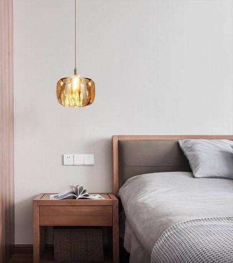 Светильник янтарь, черная, Aquilum, металл, кристалл 11*15 см, G4