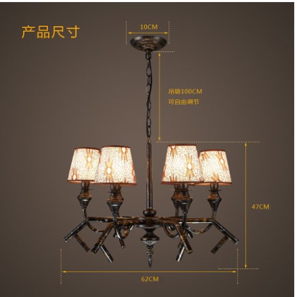 Люстра шесть голова кованого железа