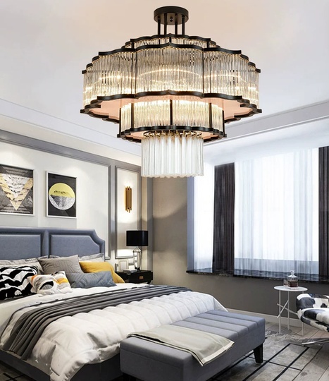 Люстра подвесная, черный, стекло, AYCAN 80*60, металл, E14.