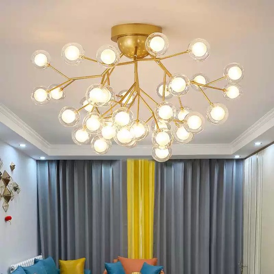 Люстра золотая Elomtra, металл, стекло 80*45 см, G4