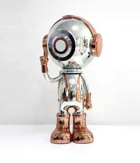 Торшер хром, красное золото Cosmonaut, 78*61*160 см, LED, 5 Вт, смола, стекловолокно