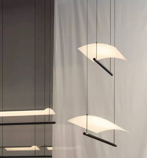 Люстра черная, белая Elystrin, металл, 150*13 см, светодиодная, LED