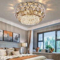 Потолочный светильник, медь, хрусталь, EMMA 60*28 металл, Е14.