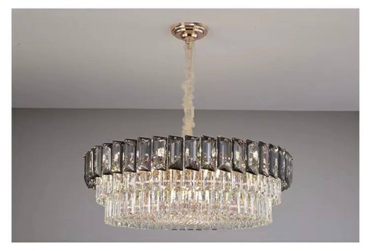 Люстра подвесная BINAY 50*24 золото, хрусталь, металл, E14.