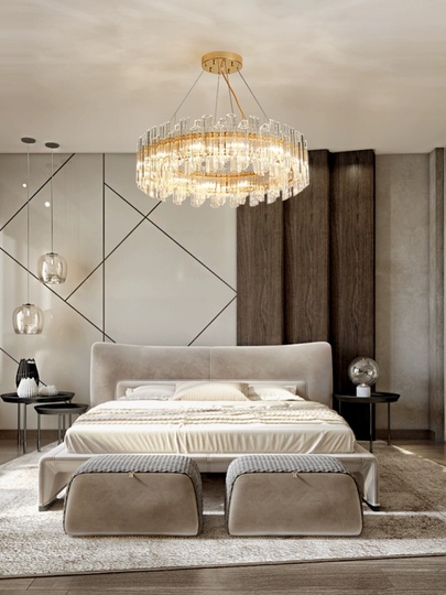 Люстра подвесная ERDEN 60*25 золото, стекло, металл, Е14.