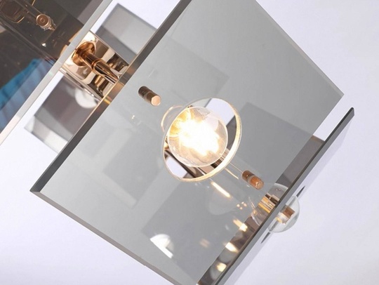 Светильник подвесной бронзовый Elythran, металл, стекло, трос 100 см, 80*18 см, E14