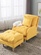 Кресло кровать желтое с пуфиком для ног, 73х85х105