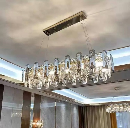 Люстра подвесная AKCA 80*22 дымчатый, стекло, металл, Е14.