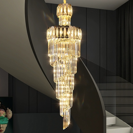 Люстра подвесная, золото, кристалл, RUFUS 65*210 металл, E14.