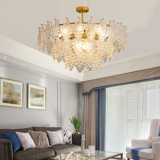 Люстра подвесная, медный, стекло, AYSUN 40*25, металл, E14.