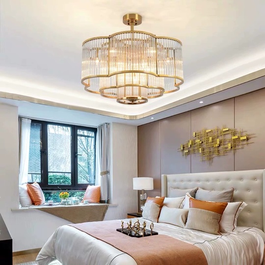 Люстра подвесная, бронза, ПММА, LEONA 100*50, металл, E14.