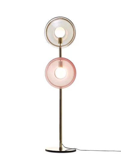 Торшер розовый с золотом Bomma Orbital, Е27*2, 10 Вт