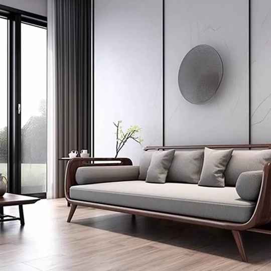 Прямой диван Roberts черный орех, ткань, 240*82*85 см