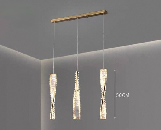 Люстра подвесная, бронза, хрусталь, LIAM 70*50 металл, LED