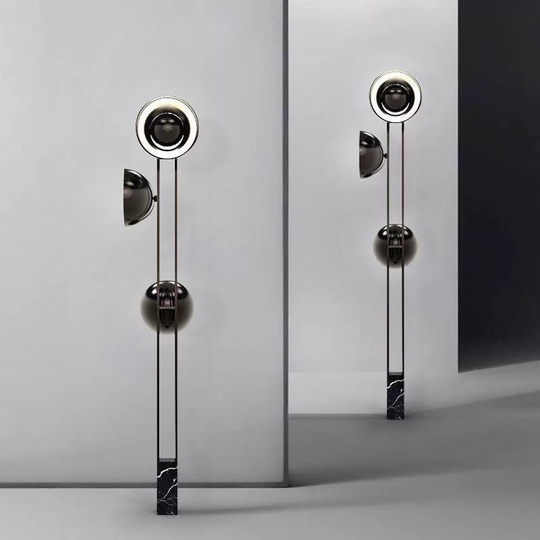 Торшер черный Elurian, 30*160 см, LED, E27, мрамор, 10 Вт