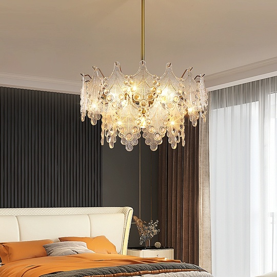 Люстра подвесная, медный, стекло, AYSUN 40*25, металл, E14.