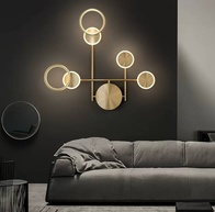 Настенный светильник, Бра, HENRY 57*62, золотой, металл, LED.