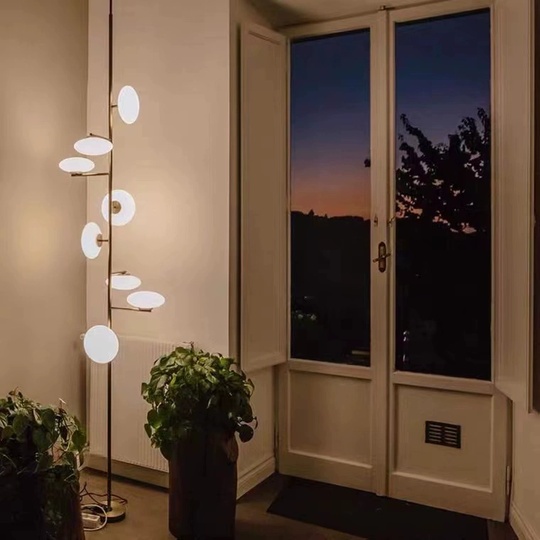 Торшеры медь Elynota, 68*320 см, LED, G4*8, металл, 24 Вт