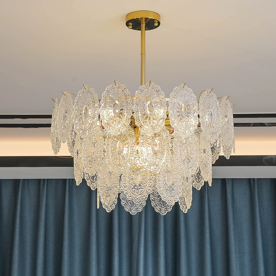 Люстра подвесная, медь, кристалл, GULUM 80*35, металл, Е14.