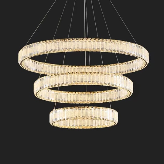 Люстра подвесная CALISKAN 90*150 золотой, хрусталь, металл, LED.