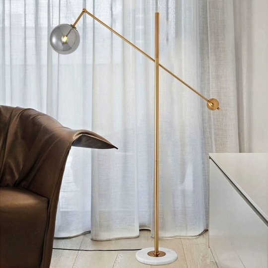 Торшер белый, золото Luminate, 120*175 см, LED, G4, мрамор металл, 10 Вт