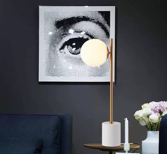 Настольная лампа NINA 15*543 античная бронза, мрамор, железо